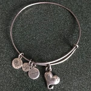 Alex and Ani Expandable Wire Bracelet Heart Charm